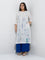 Diza White Sealife-Themed Cotton A-Line Kurta