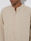 ETA Beige Solid Relaxed-Fit Cotton-Blend Shirt