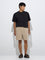 ETA Taupe Relaxed-Fit Mid-Rise Cotton-Blend Shorts