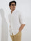 Ascot White Relaxed-Fit Linen-Blend Shirt