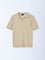 Ascot Beige Striped Relaxed-Fit Cotton-Blend T-Shirt