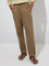 ETA Brown Solid Relaxed-Fit Mid-Rise Cotton Chinos