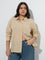 Gia Beige Solid Cotton Shirt
