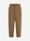 Bombay Paisley Brown Solid Cotton-Blend Pants