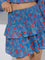 Bombay Paisley Blue Floral Design Ruffled Cotton Skirt