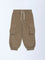 HOP Kids Brown Mid-Rise Corduroy Joggers