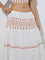 Bombay Paisley White Embroidered Cotton Tiered Skirt