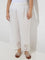 Diza White Schiffli Detailed Cotton Ethnic Pants