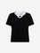 Gia Black Ribbed-Textured T-Shirt