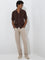 Ascot Brown Knit-Textured Relaxed-Fit Cotton-Blend Shirt