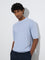 Ascot Light Blue Textured Relaxed-Fit Cotton-Blend T-Shirt