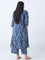 Diza Dark Blue Ikat Design A-Line Kurta