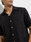 Ascot Black Leaf Design Relaxed-Fit Cotton-Blend Shirt