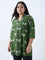 Diza Green Butterfly Printed Ethnic Tunic