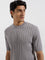 Ascot Grey Knit-Textured Relaxed-Fit Cotton T-Shirt