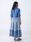 Bombay Paisley Blue Floral Cotton Tiered Dress with Jacket