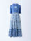 Bombay Paisley Blue Floral Cotton Tiered Dress with Jacket