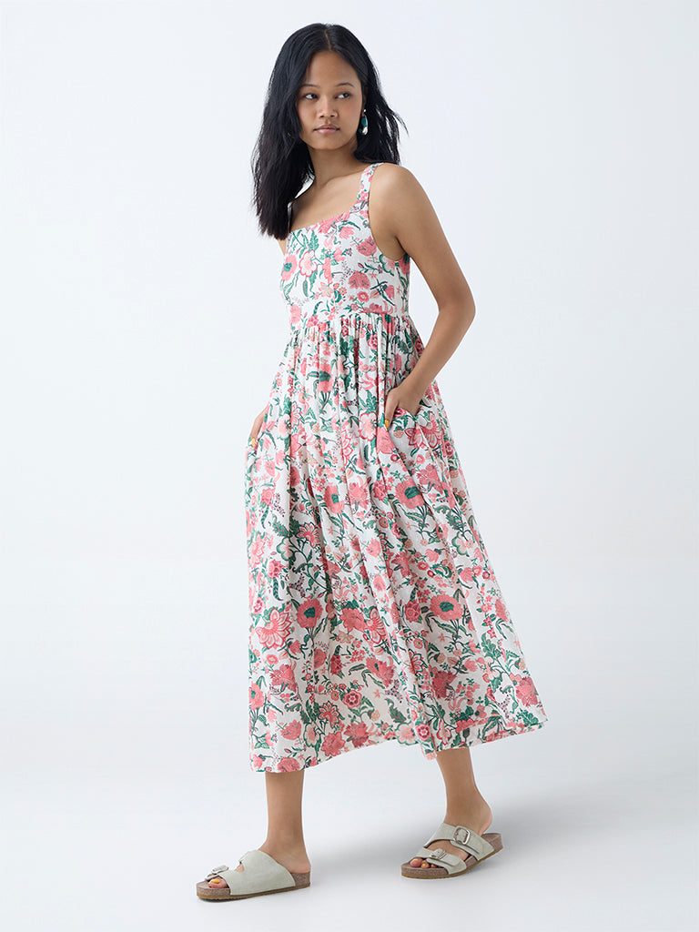 Bombay Paisley Multicolour Cotton-Blend A-Line Dress