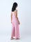 Bombay Paisley Pink Floral Embroidered Cotton Jumpsuit