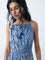 Bombay Paisley Dark Blue Printed Cotton A-Line Dress