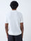 Ascot White Cable-Knit Relaxed-Fit Cotton Polo T-Shirt