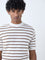 Ascot White Stripe Relaxed-Fit Cotton T-Shirt
