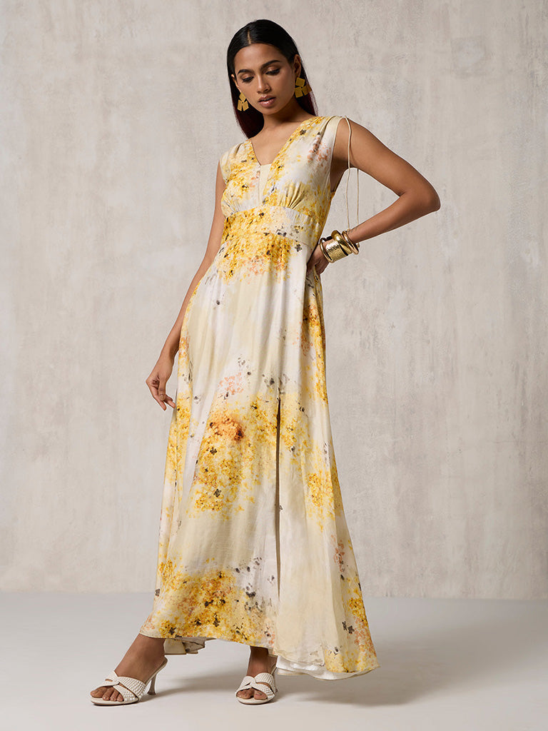 Floral Maxi Ivory Dress