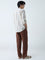 ETA Brown Solid Relaxed-Fit Mid-Rise Cotton Chinos