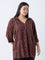 Diza Red Floral Printed Tunic