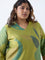Diza Lime Botanical Design A-Line Kurta