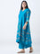 Diza Blue Nature-Inspired A-Line Kurta