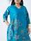 Diza Blue Nature-Inspired A-Line Kurta