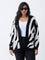 Gia Black Abstract Printed Cardigan