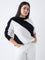 Gia Black Colour-Blocked Knit-Textured Sweater