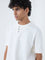 ETA White Solid Relaxed-Fit Cotton T-Shirt