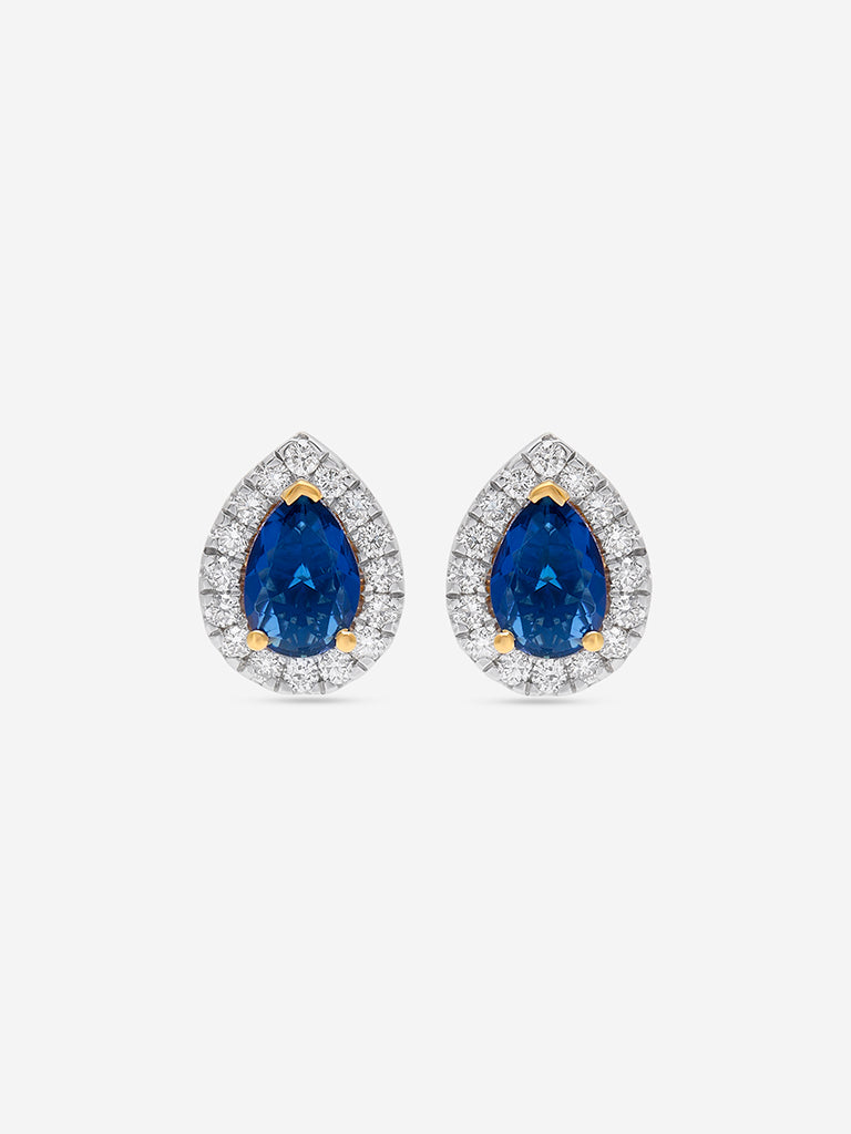 Westside X Pome Sapphire Pear Lab Diamond Stud Earrings