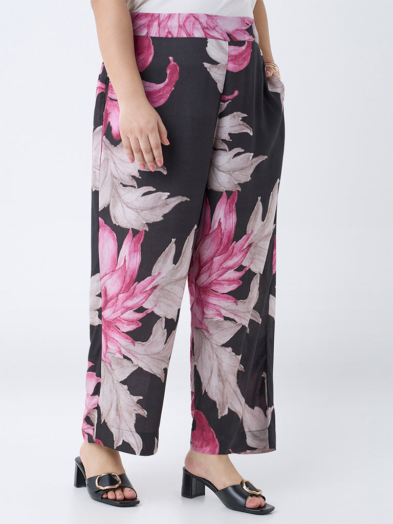 Diza Multicolour Foliage Detailed Ethnic Pants