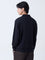 ETA Black Knit-Textured Relaxed-Fit Sweater