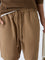 ETA Brown Solid Relaxed-Fit Mid-Rise Cotton Shorts