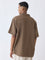 ETA Brown Solid Relaxed-Fit Cotton-Blend Shirt