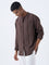 ETA Dark Brown Striped Relaxed-Fit Cotton Shirt