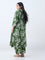 Diza Green Floral Design A-Line Kurta