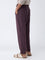 ETA Dark Purple Solid Relaxed-Fit Mid-Rise Cotton Chinos