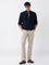 Ascot Navy Knit-Textured Relaxed Fit Jacket