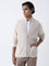 Ascot Beige Knit-Textured Relaxed Fit Jacket