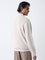 Ascot Beige Knit-Textured Relaxed Fit Jacket