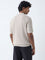 Ascot Beige Textured Relaxed-Fit Cotton-Blend Polo T-Shirt