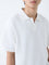 ETA White Self Relaxed-Fit Cotton-Blend Polo T-Shirt