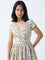 Bombay Paisley Multicolour Floral Cotton A-Line Dress