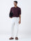 ETA Maroon Self-Striped Relaxed-Fit Cotton Polo T-Shirt